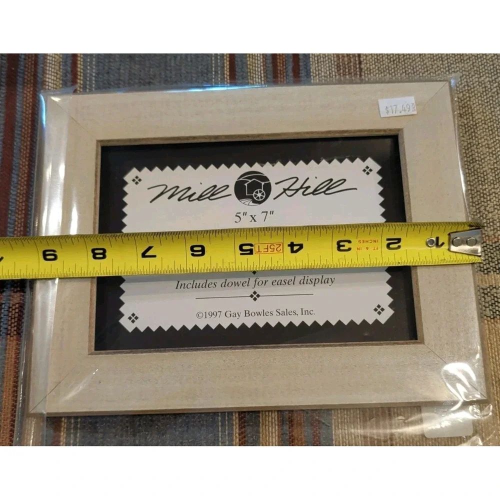 Brand New 1997 Gay Bowles Mill Hill Frame 5x7 Antique White Frame Wood
